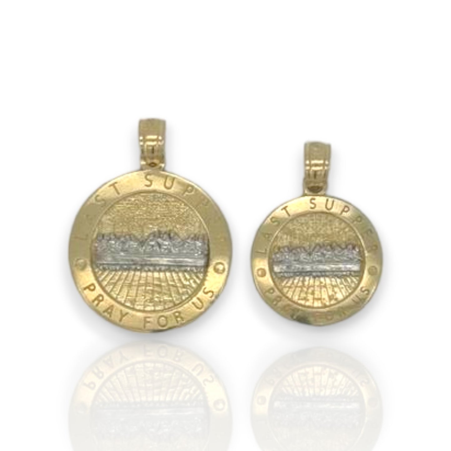 Last Supper Two Tone Pendant - 10K Yellow Gold