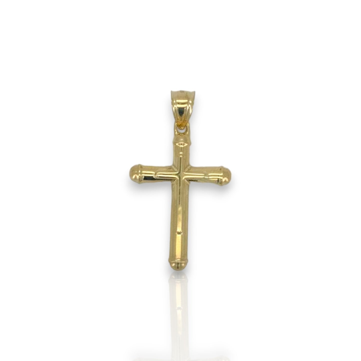 Cross Two Tone Pendant - 14k Yellow Gold