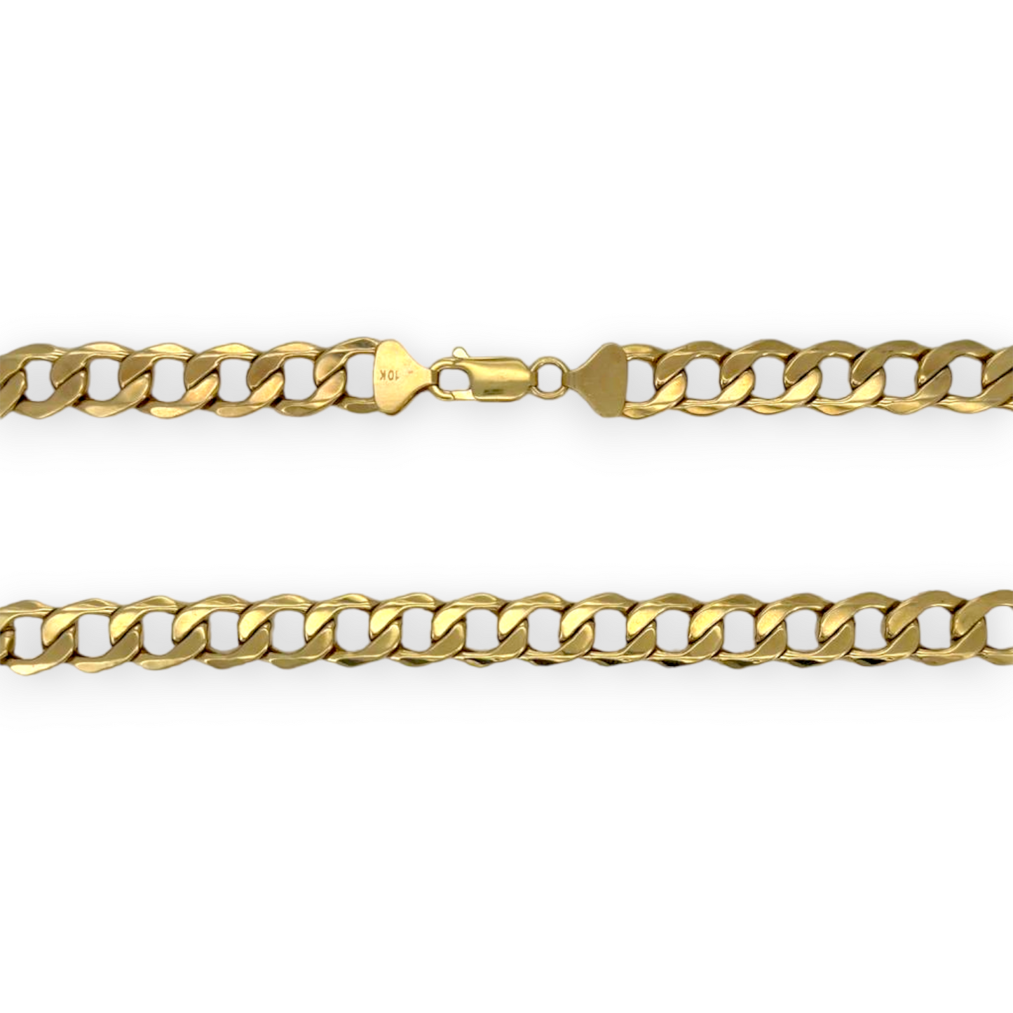 Curb Cuban Link Chain Necklace 10K Yellow Gold - Hollow