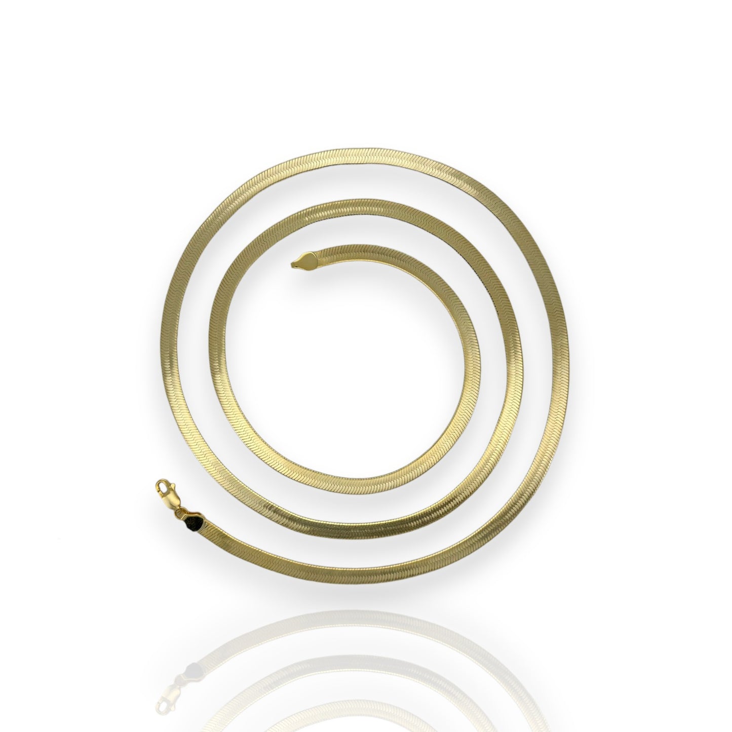 Herringbone Chain Necklace - 14K Yellow Gold - Solid