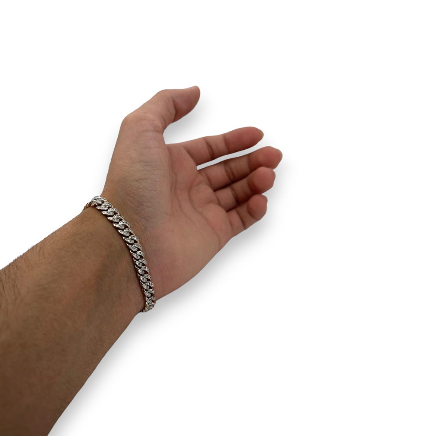Miami Cuban Natural Diamond Bracelet - 10K Two Tone