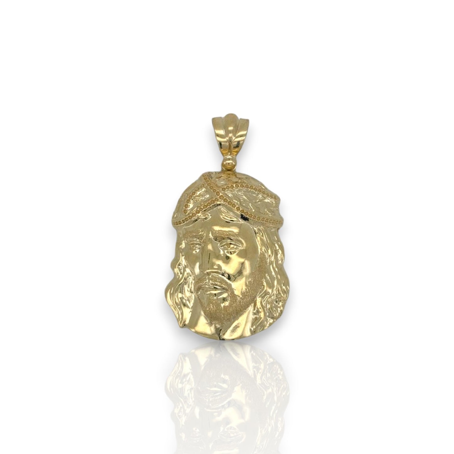 Jesus Head Pendant - 14K Yellow Gold