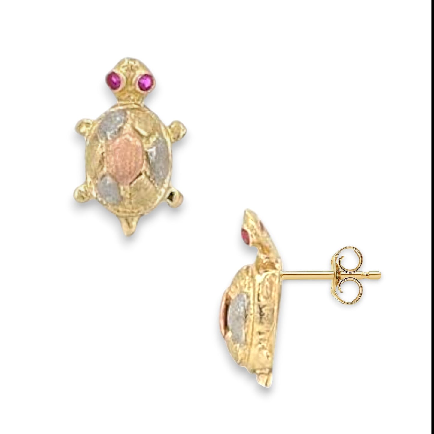 Turtle ZC Earrings - 10K Yellow Gold