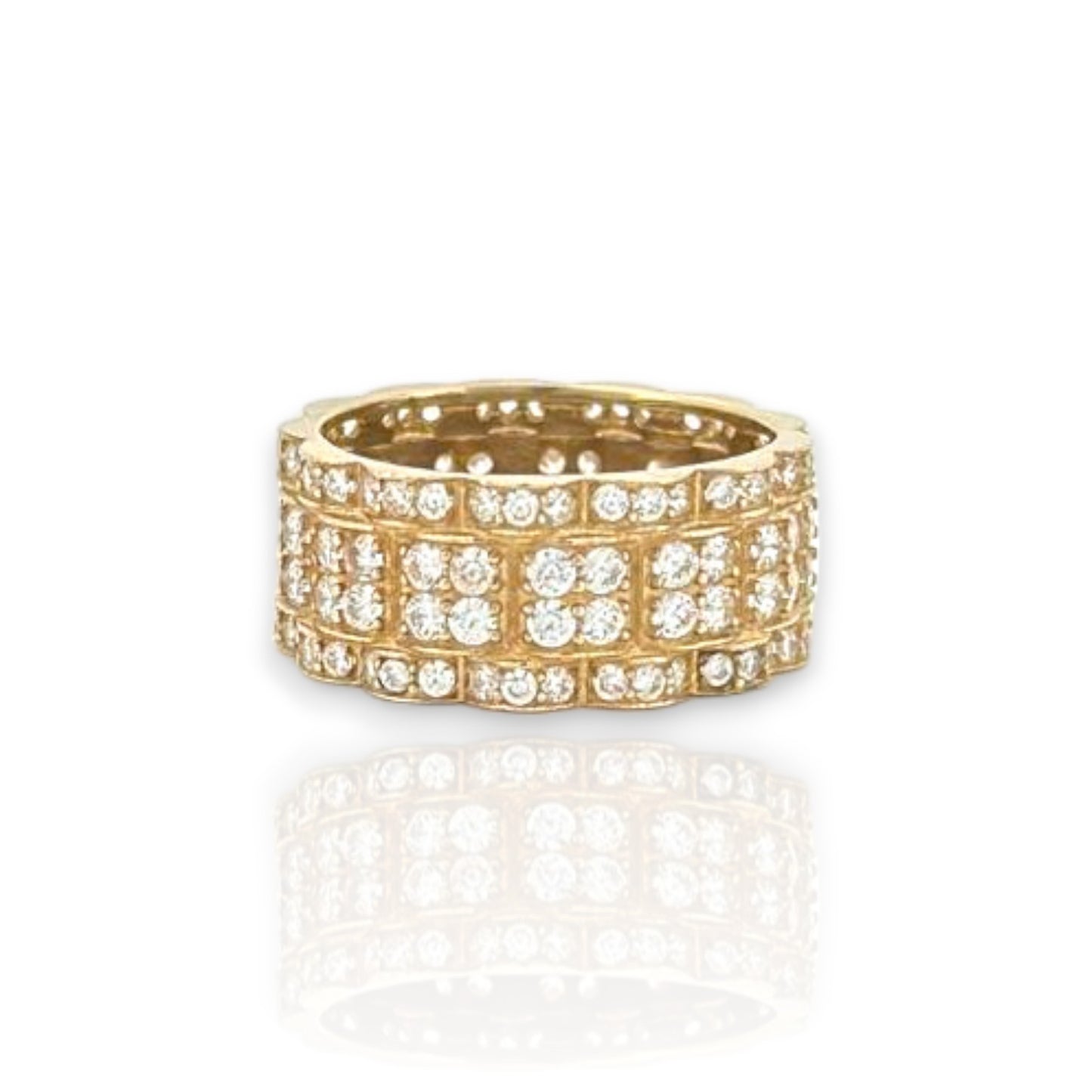 Rail Road Link Ring - 10k Yellow Gold