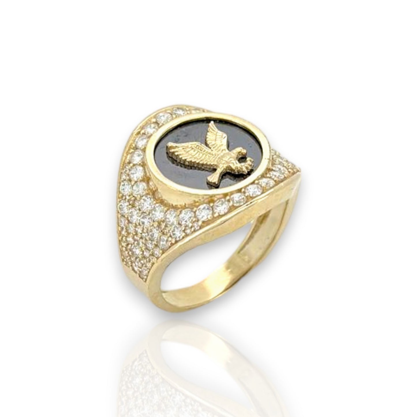 Eagle Onyx Ring - 10k Yellow Gold