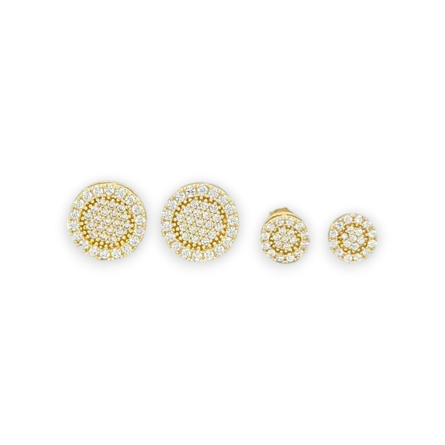 Round ZC Earrings - 10K Yellow Gold