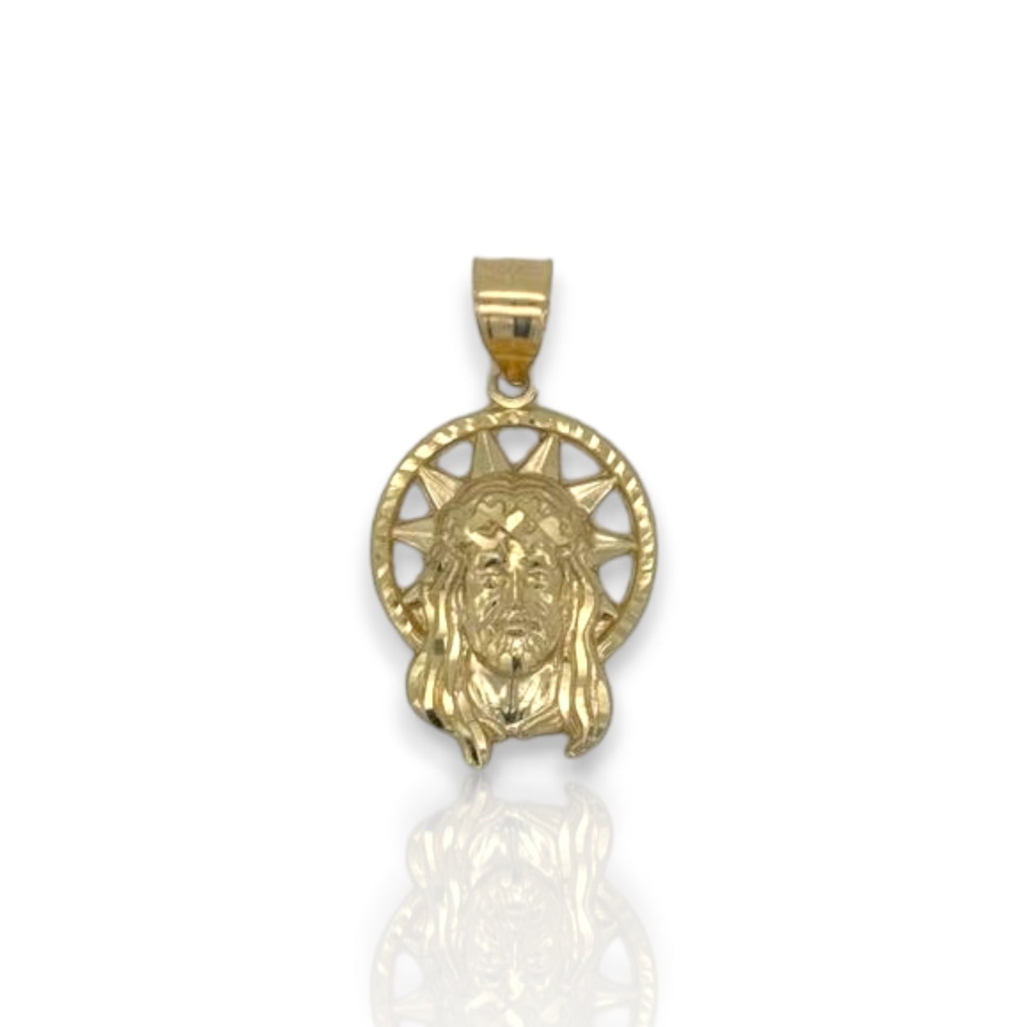 Jesus Face Pendant - 14k Yellow Gold