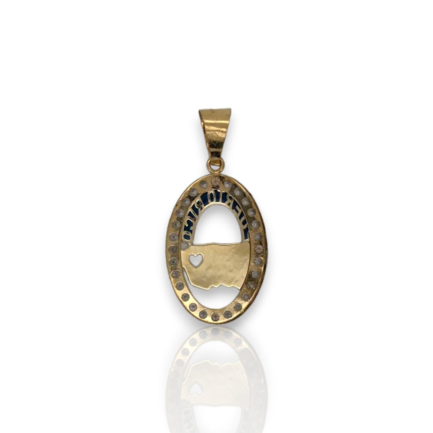 Puerto Rico CZ Pendant - 10K Yellow Gold