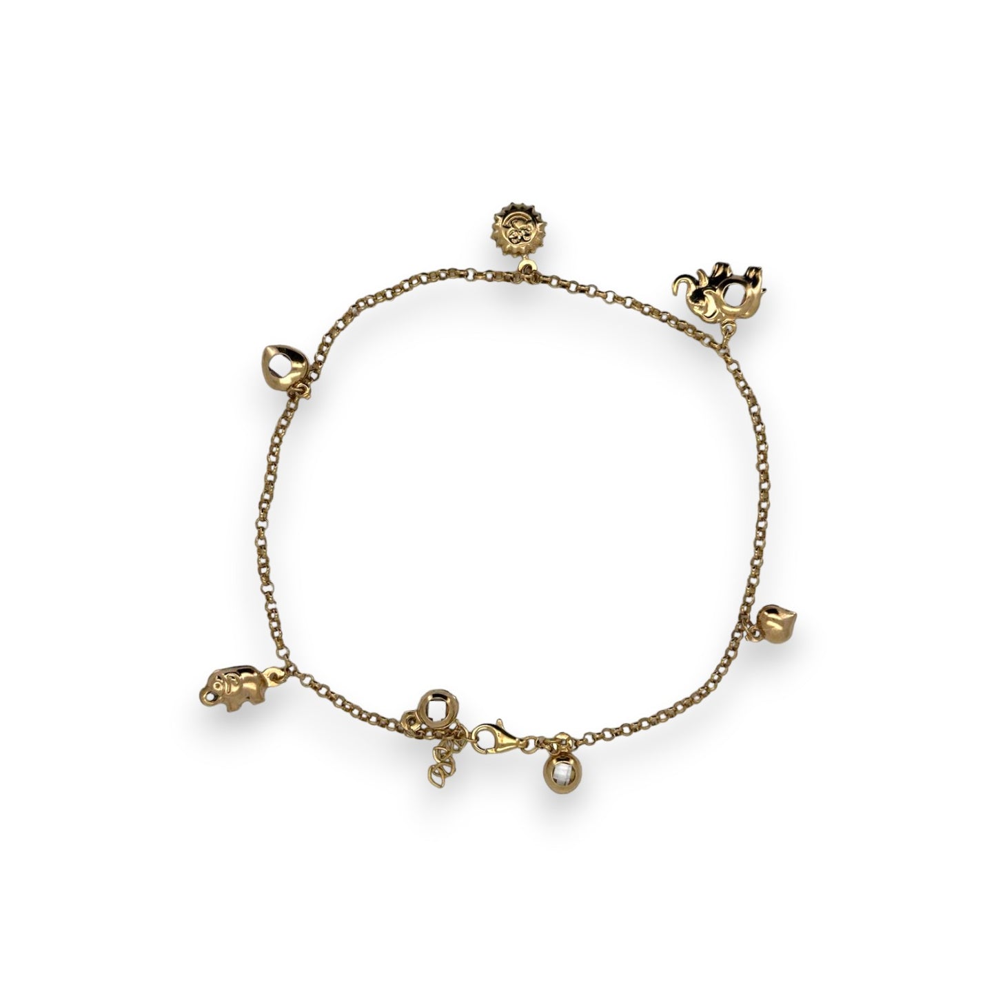 Elephant Anklet - 10K Yellow Gold