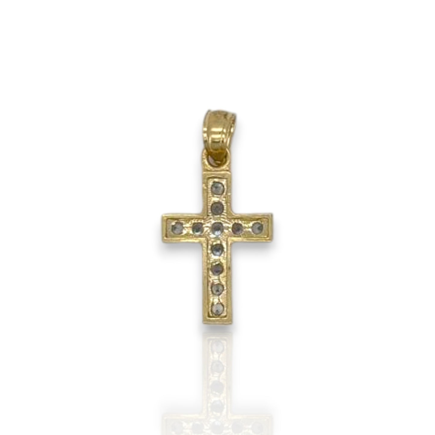 Cross Cz Pendant - 10k Yellow Gold
