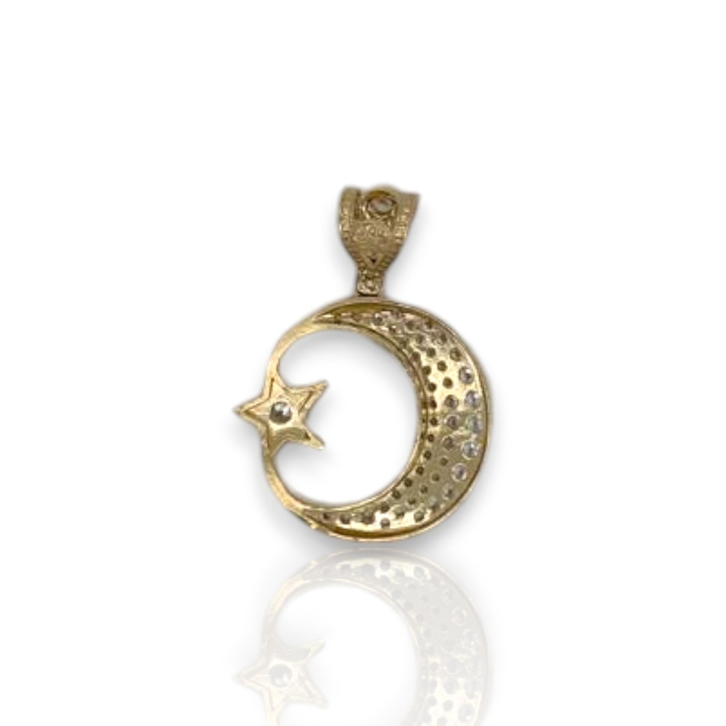 Islam Cz Pendant - 14K Yellow Gold