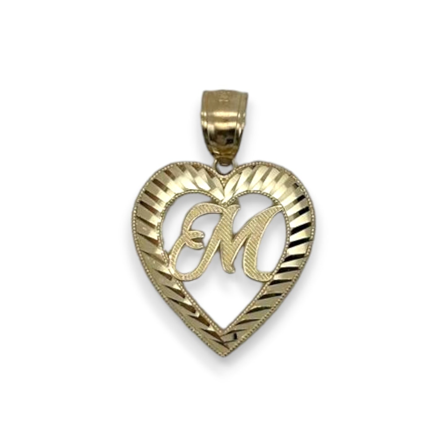 Initials Heart Pendant - 10K Yellow