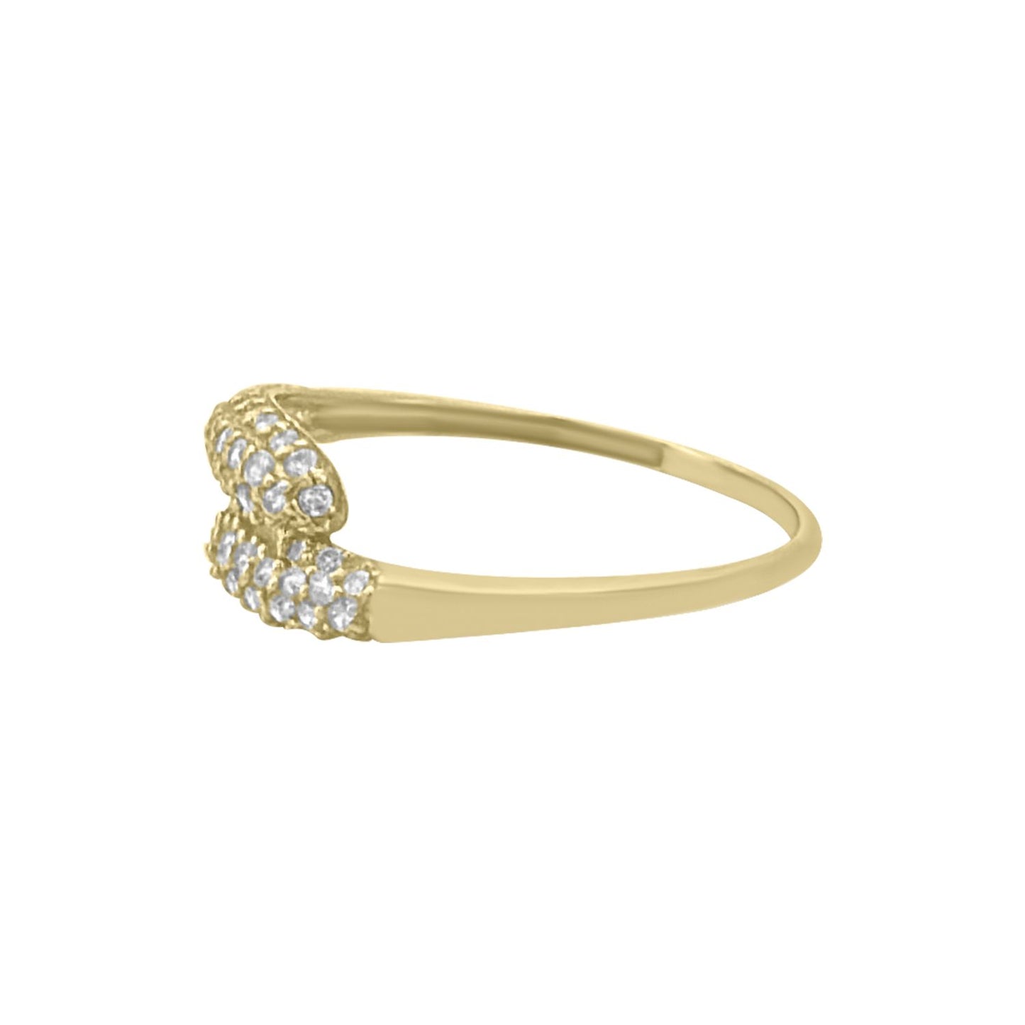 Twist Ring CZ - 10K Yellow Gold