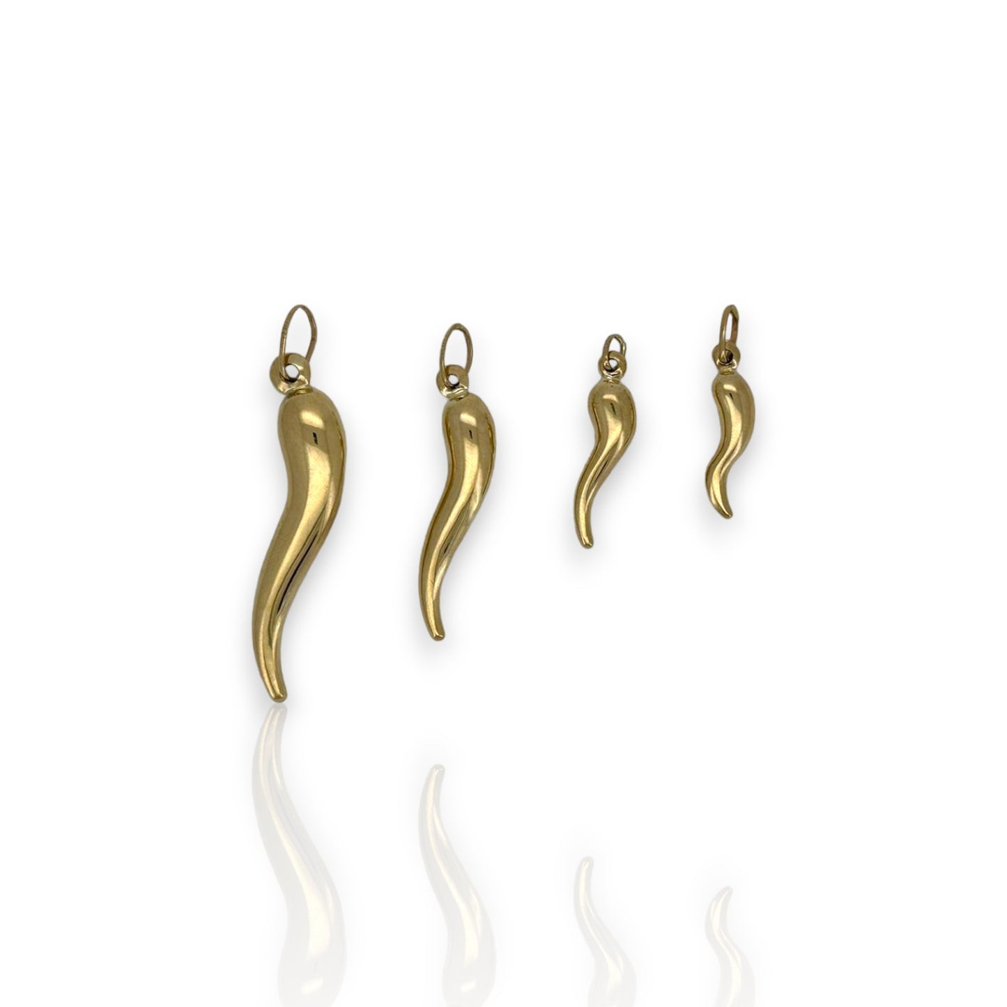 Italian Horn Pendant - 14K Yellow Gold