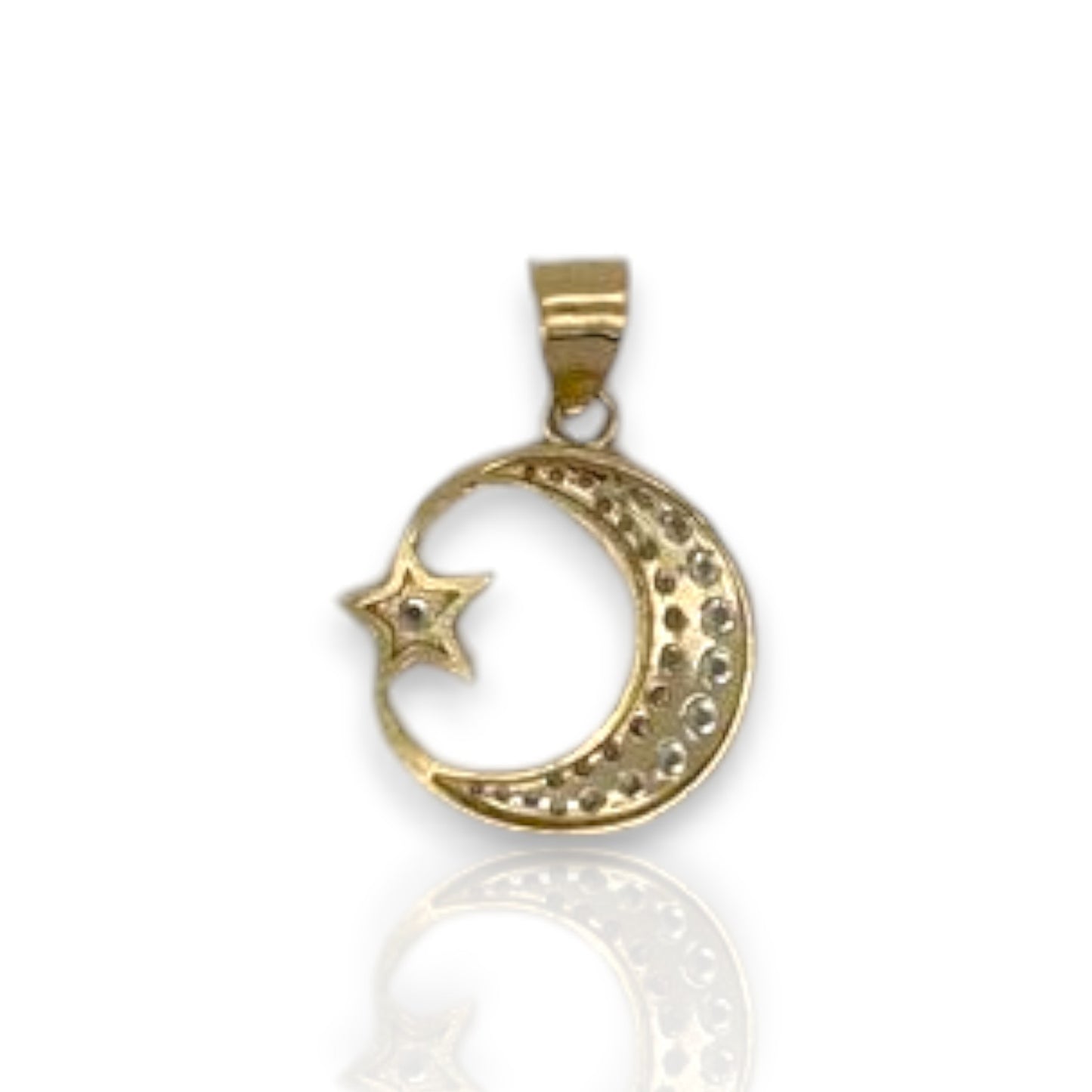 Islam Cz Pendant - 14K Yellow Gold