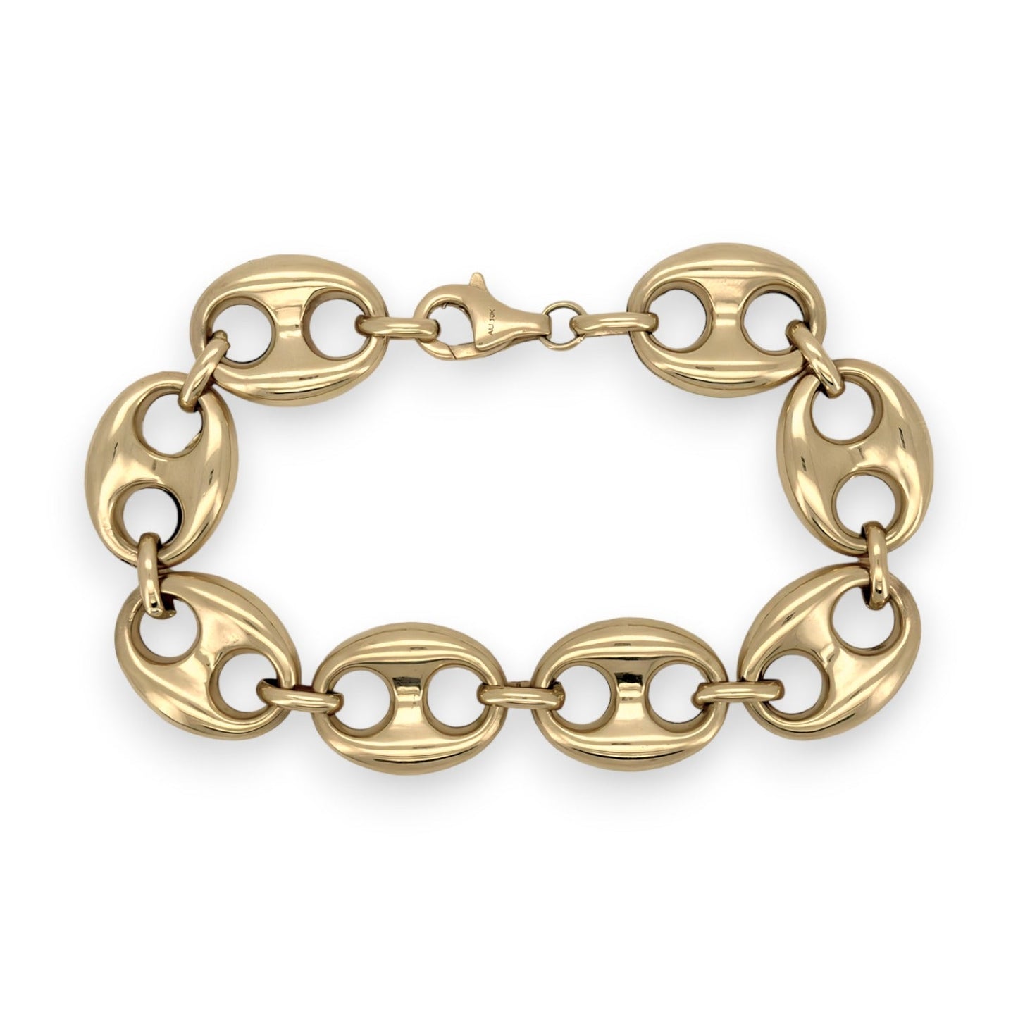Puffed Mariner AnchorLink Chain Bracelet - 14K Yellow Gold - Hollow