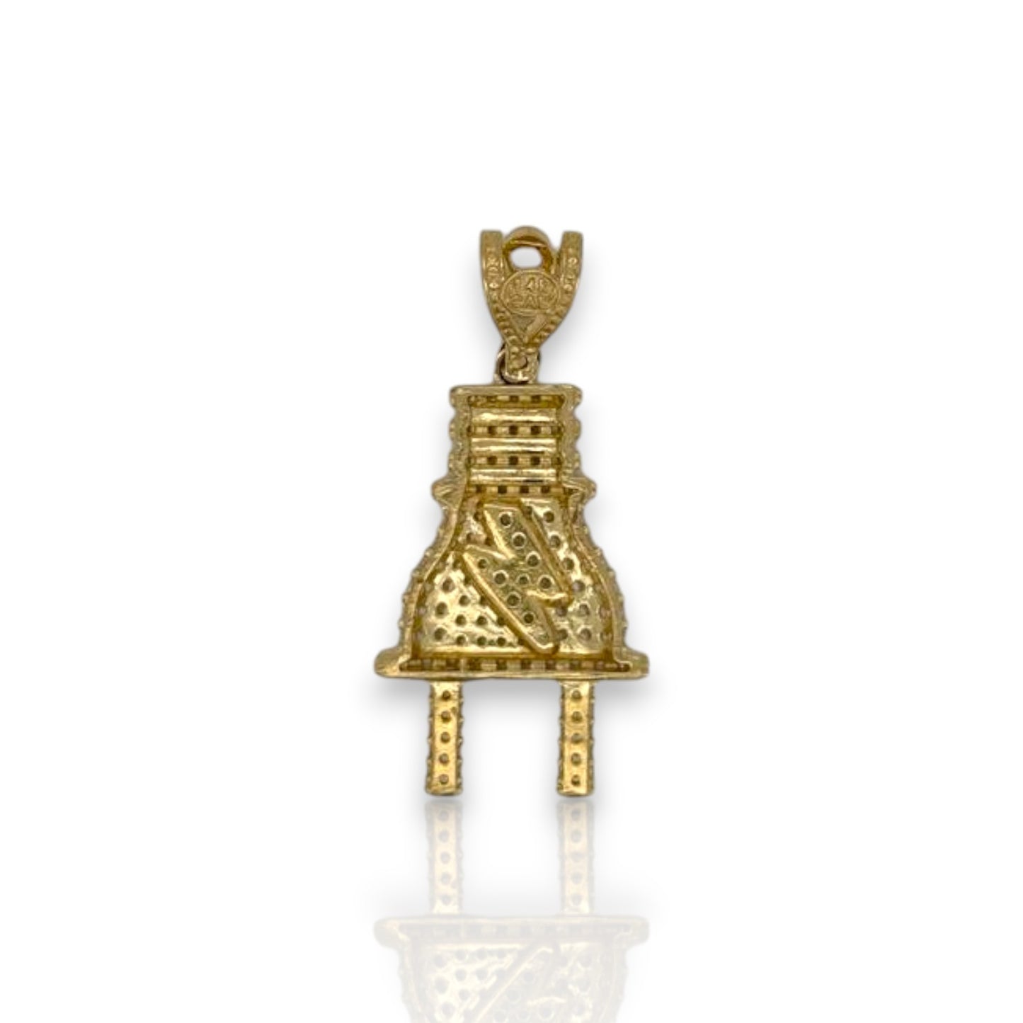 Plug Cz Pendant - 14k Yellow Gold