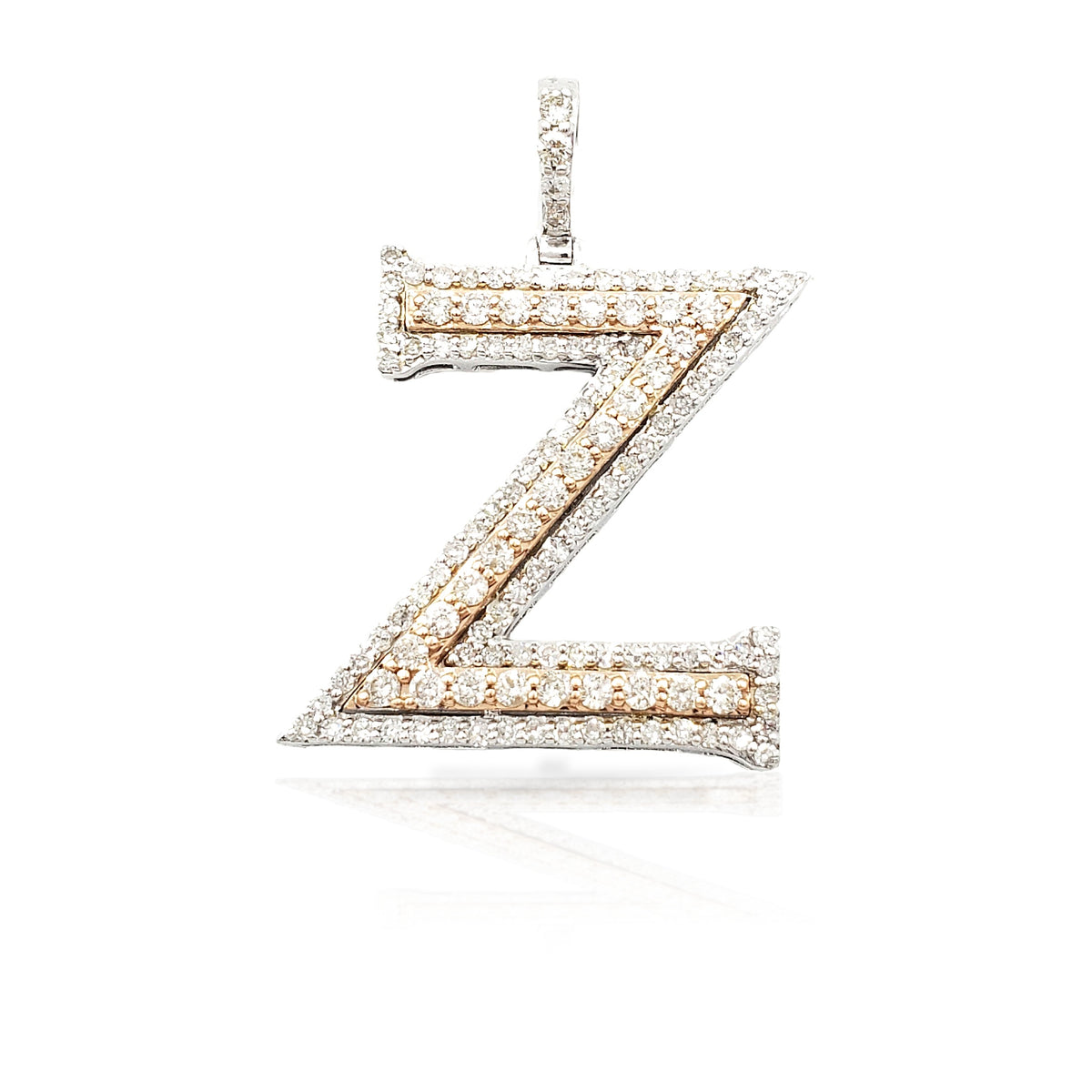 14K Gold Diamond Initial Pendant