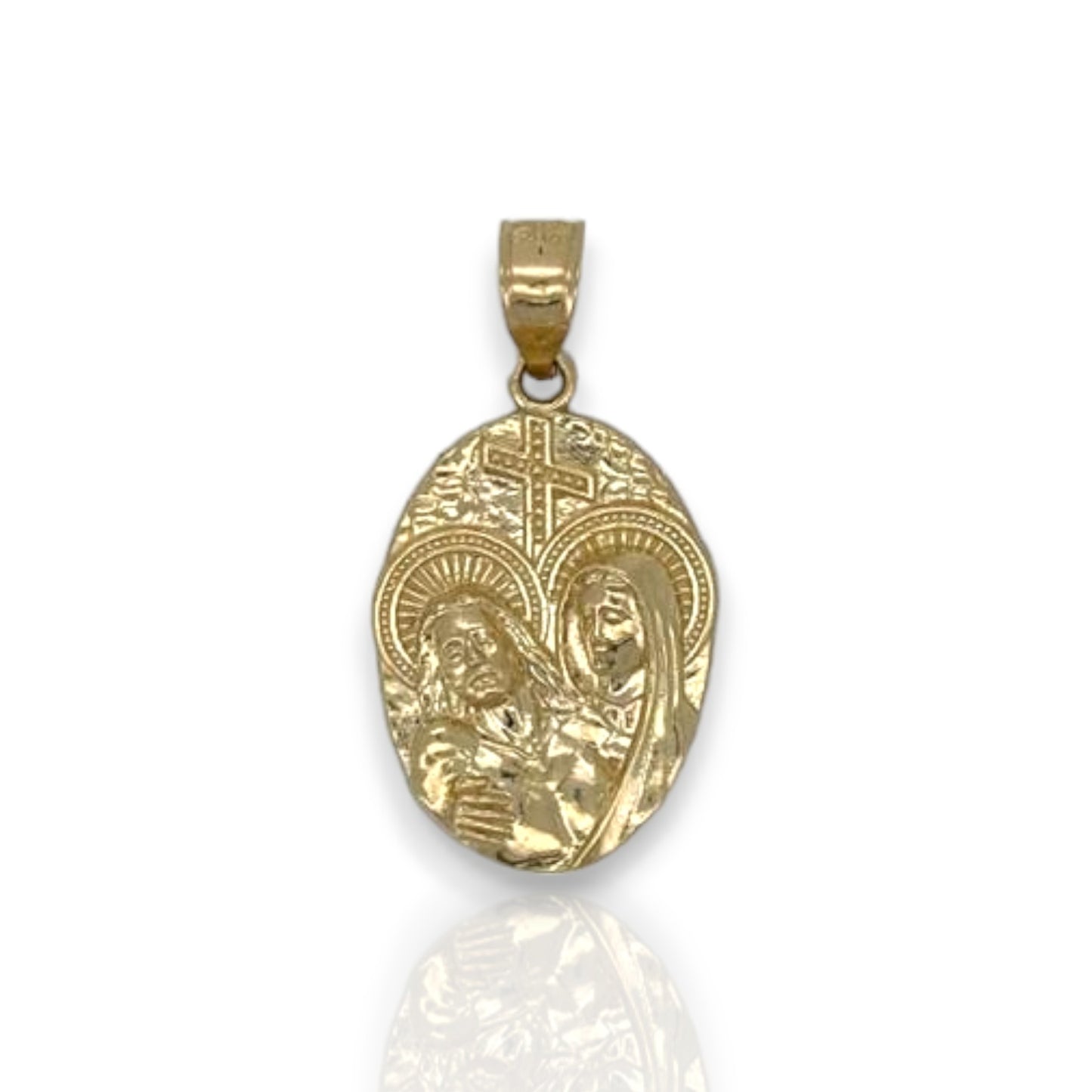 Colgante de Jesús y la Virgen - Oro amarillo de 14 quilates