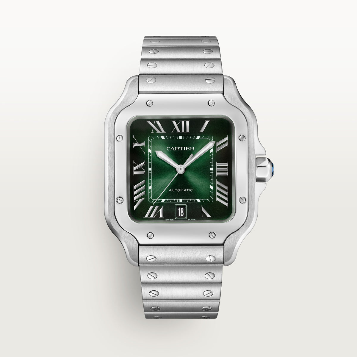 Cartier Santos de Cartier WSSA0062 - Large Steel, Graduated green Dial, Steel bracelet