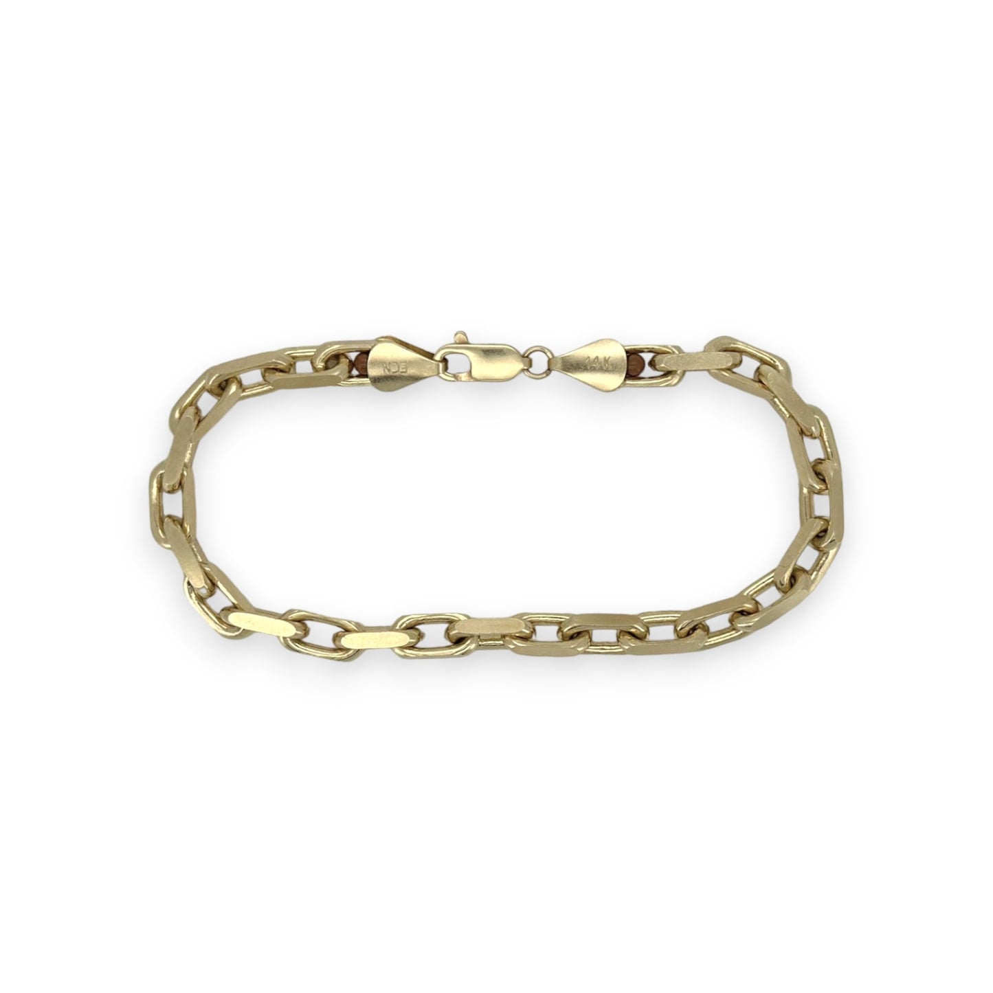 Brazalete de cadena de caja gruesa - Oro amarillo de 14 k - Sólido
