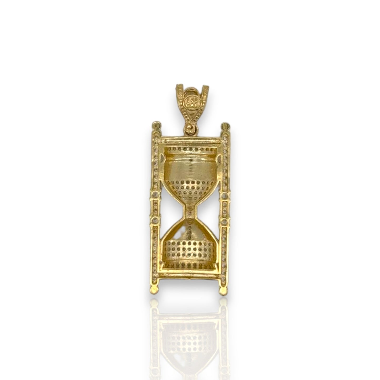 Hourglass Cz Pendant - 14k Yellow Gold