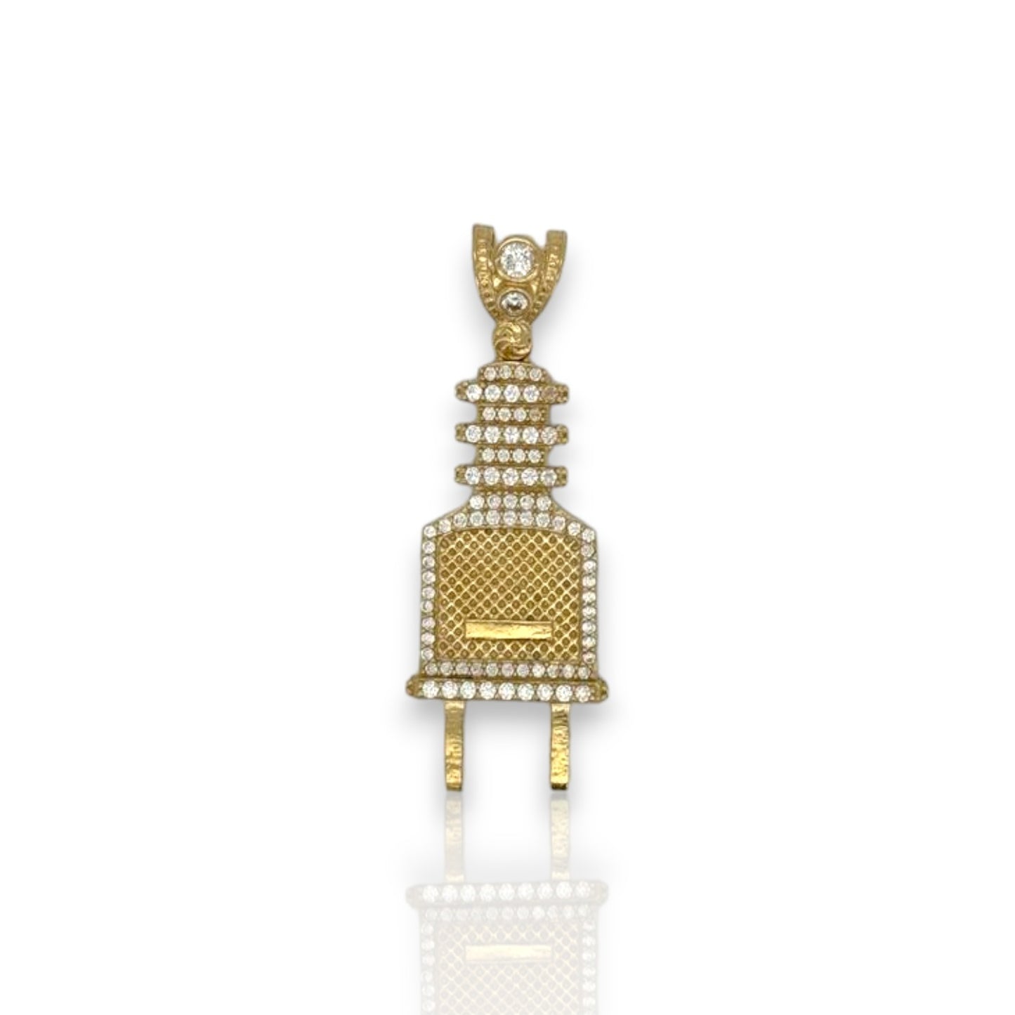 Plug Cz Pendant - 14k Yellow Gold