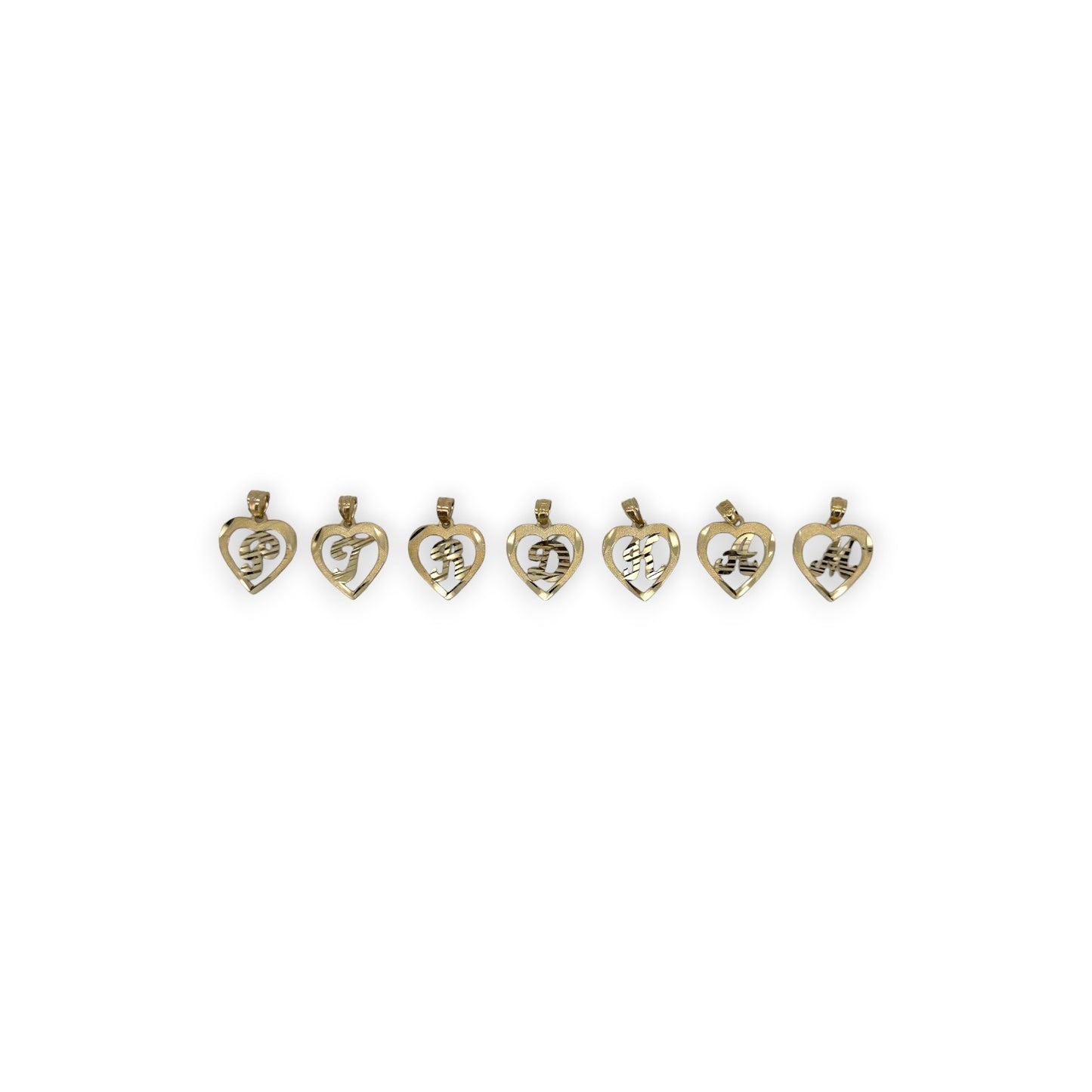 Initials Heart Pendant - 10K Yellow Gold