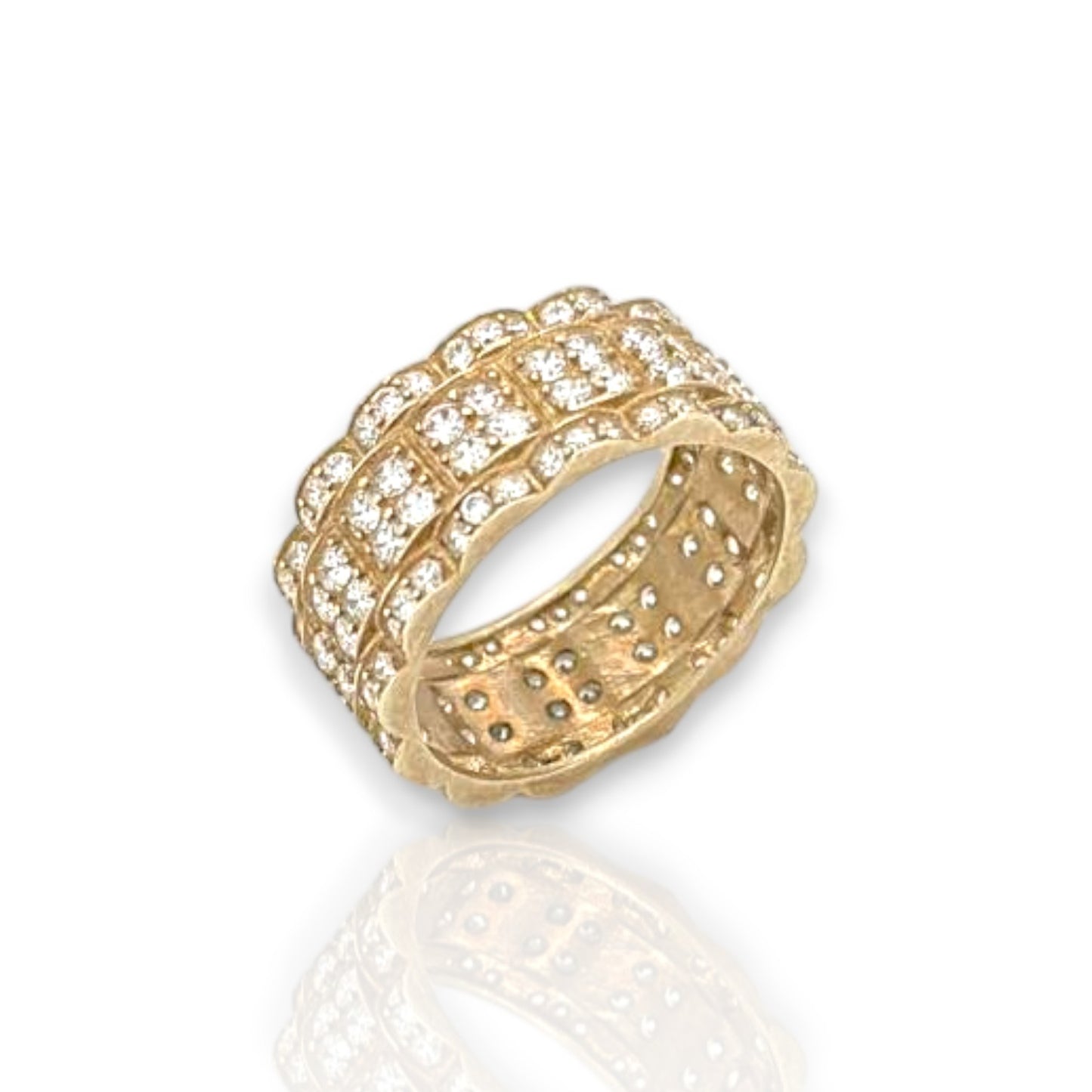 Rail Road Link Ring - 10k Yellow Gold