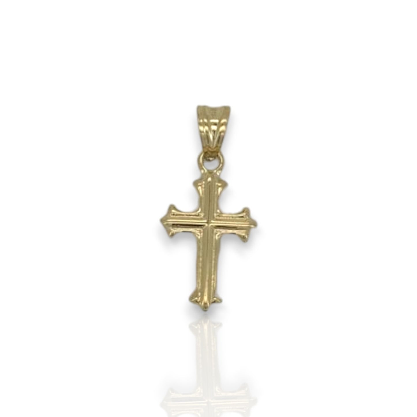 Cross Two Tone Pendant - 14k Yellow Gold