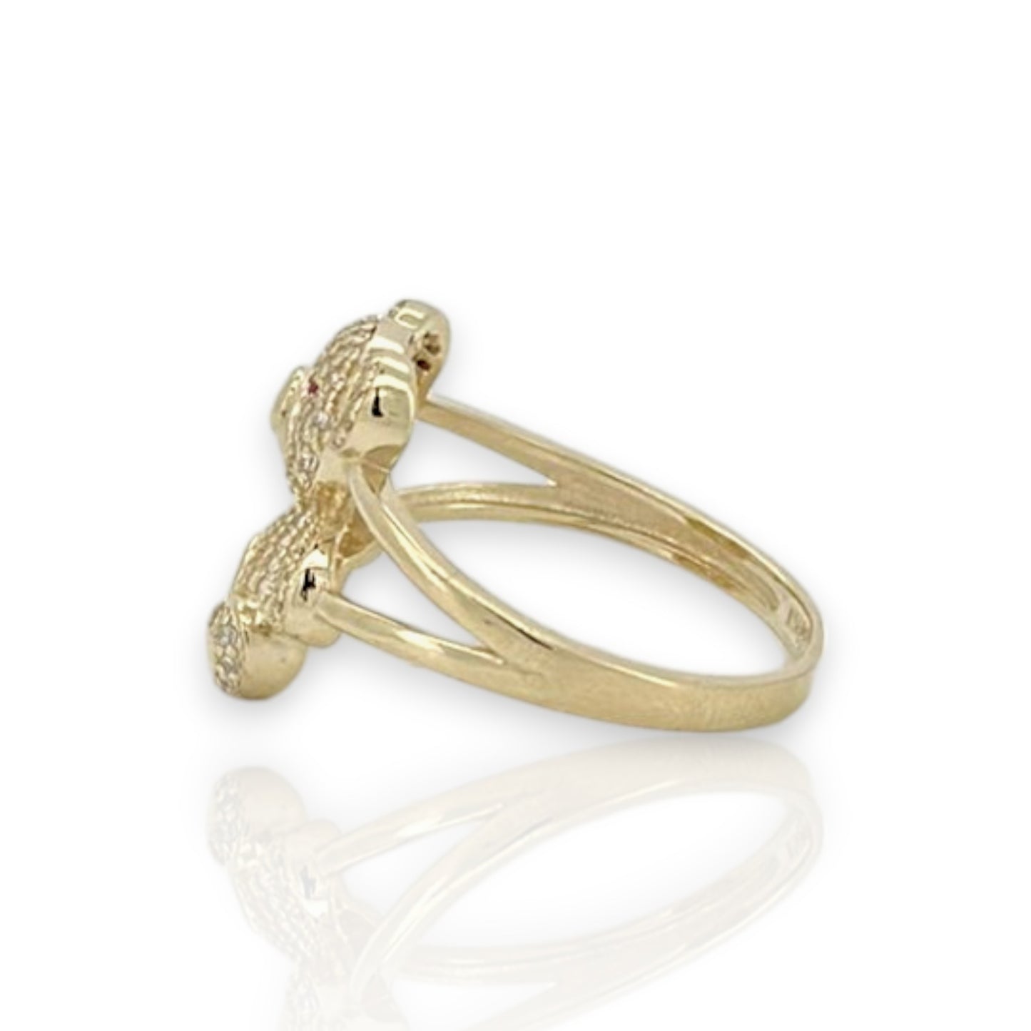 Teddy Bear Ring - 10K Yellow Gold