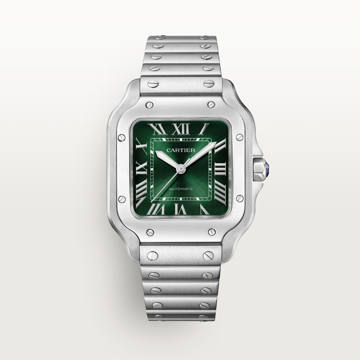 Cartier Santos de Cartier WSSA0061 - Medium Steel, Graduated green Dial, Steel bracelet