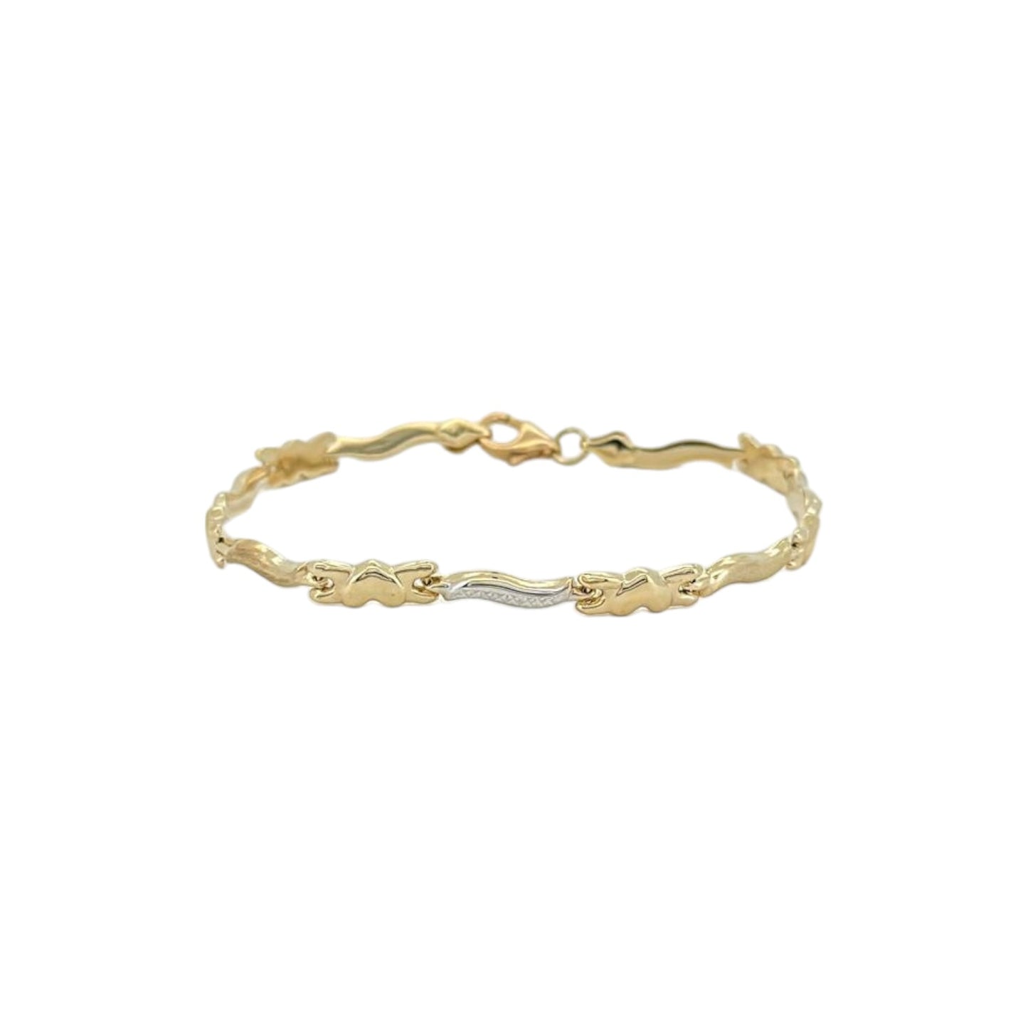 Leaves infinity - 10k yellow gold two tone