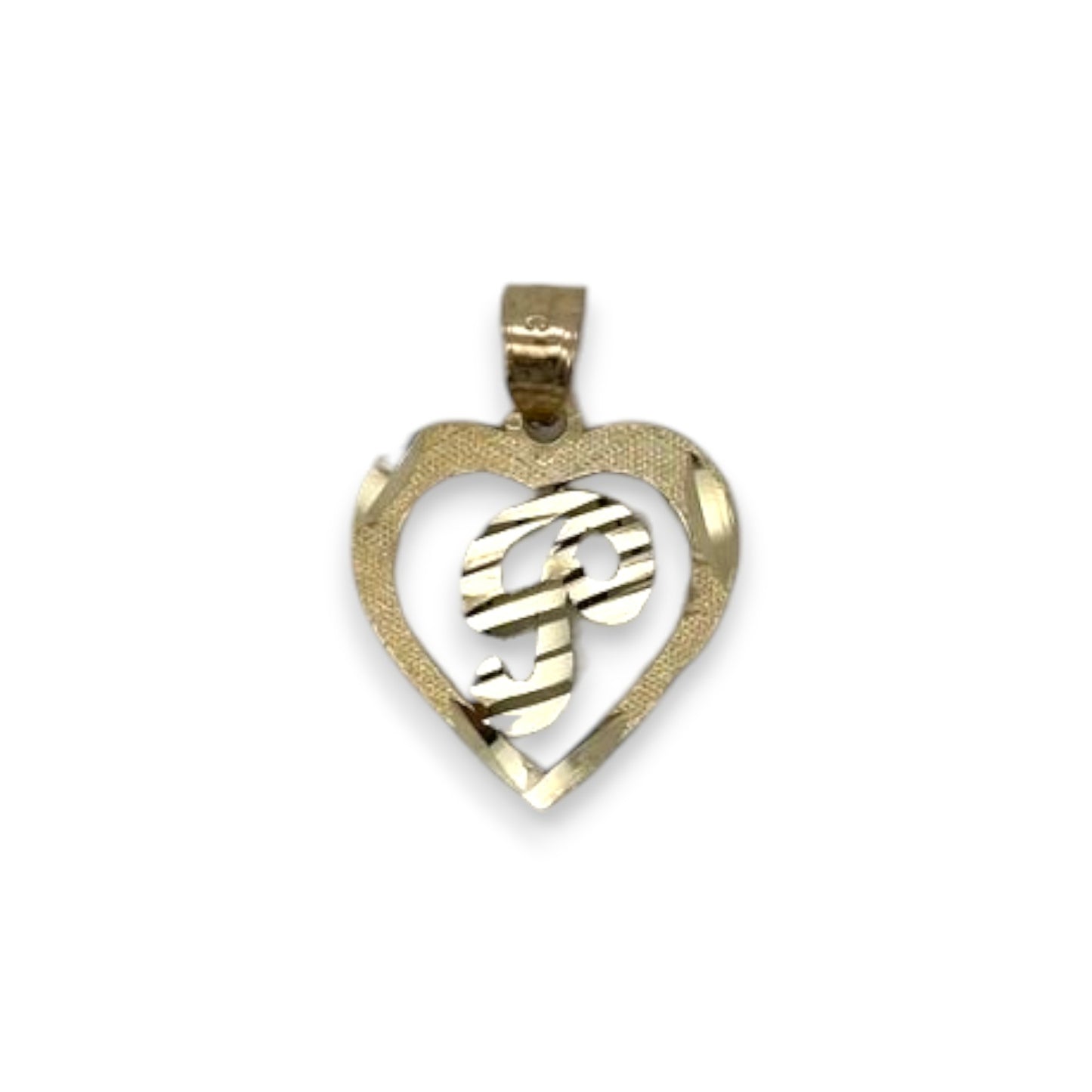 Initials Heart Pendant - 10K Yellow Gold