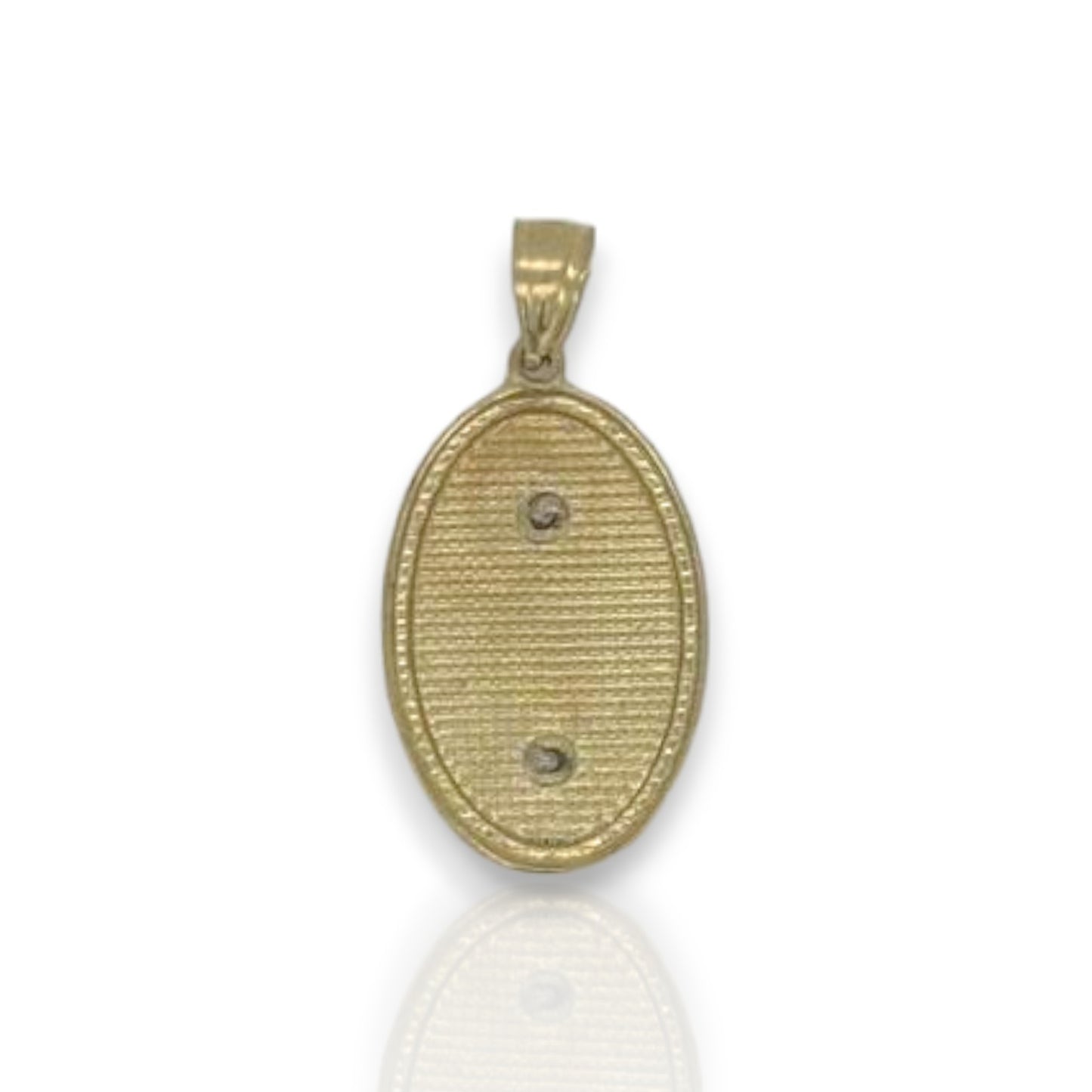 Virgin Mary Two Tone Pendant - 10K Yellow Gold