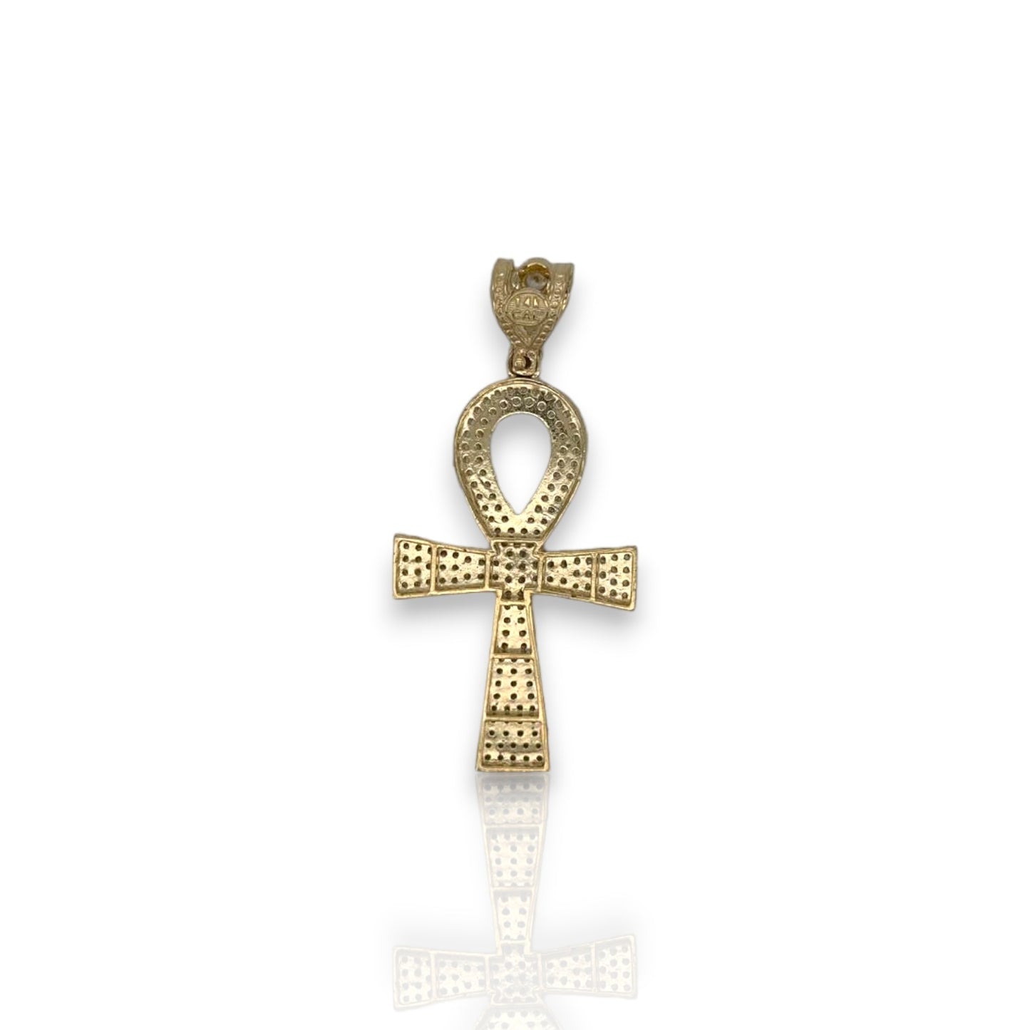 Ankh Cz Cross - 14K Yellow Gold