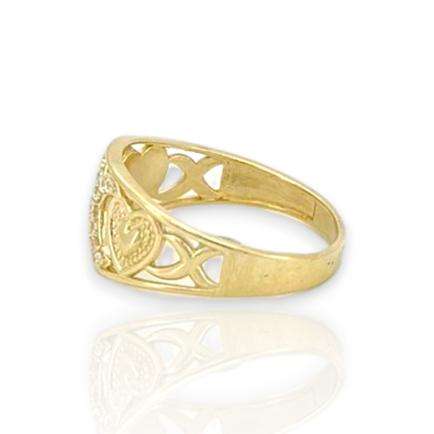 Anillo con circonita cúbica - Oro amarillo de 10 quilates