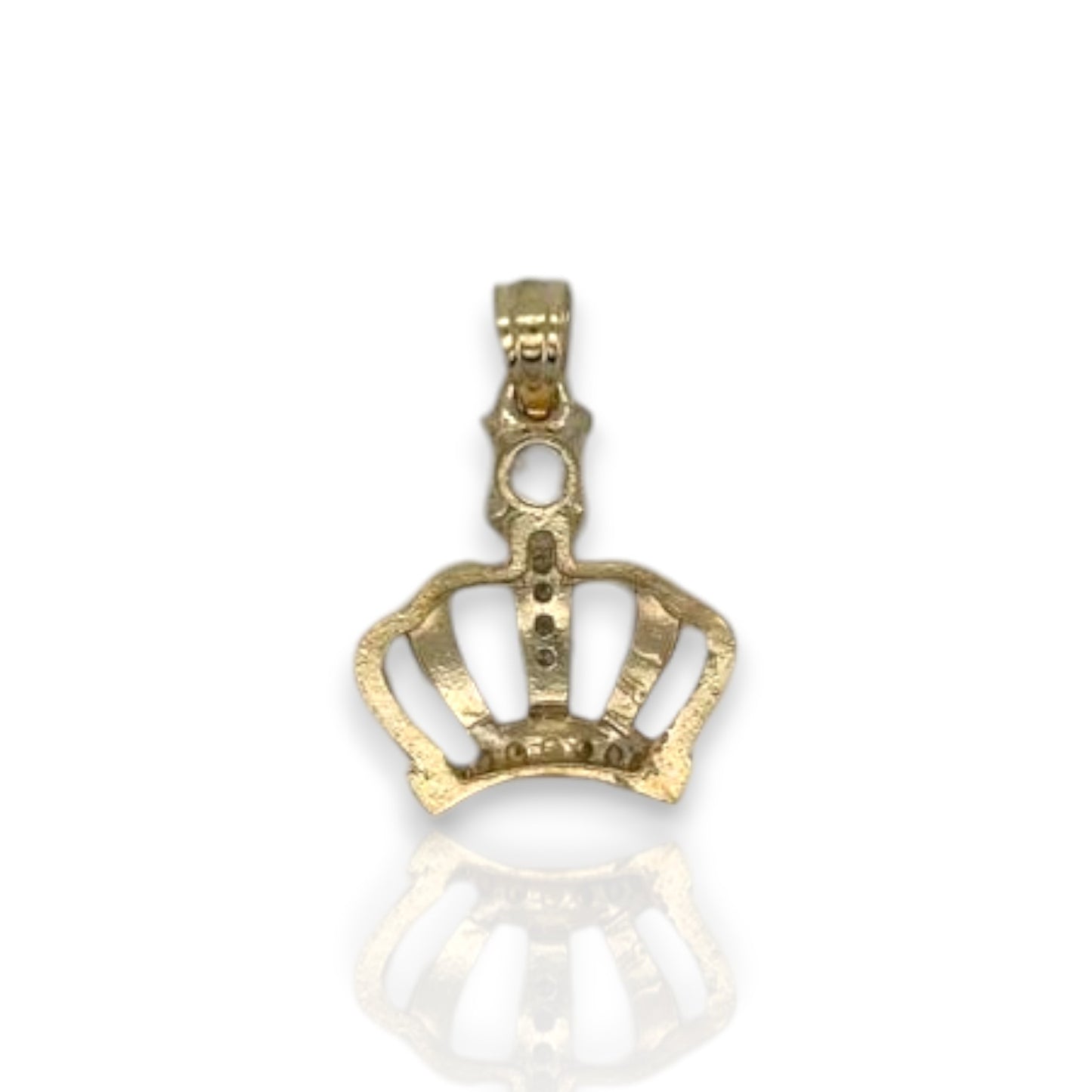 Crown Cz Pendant - 10K Yellow Gold