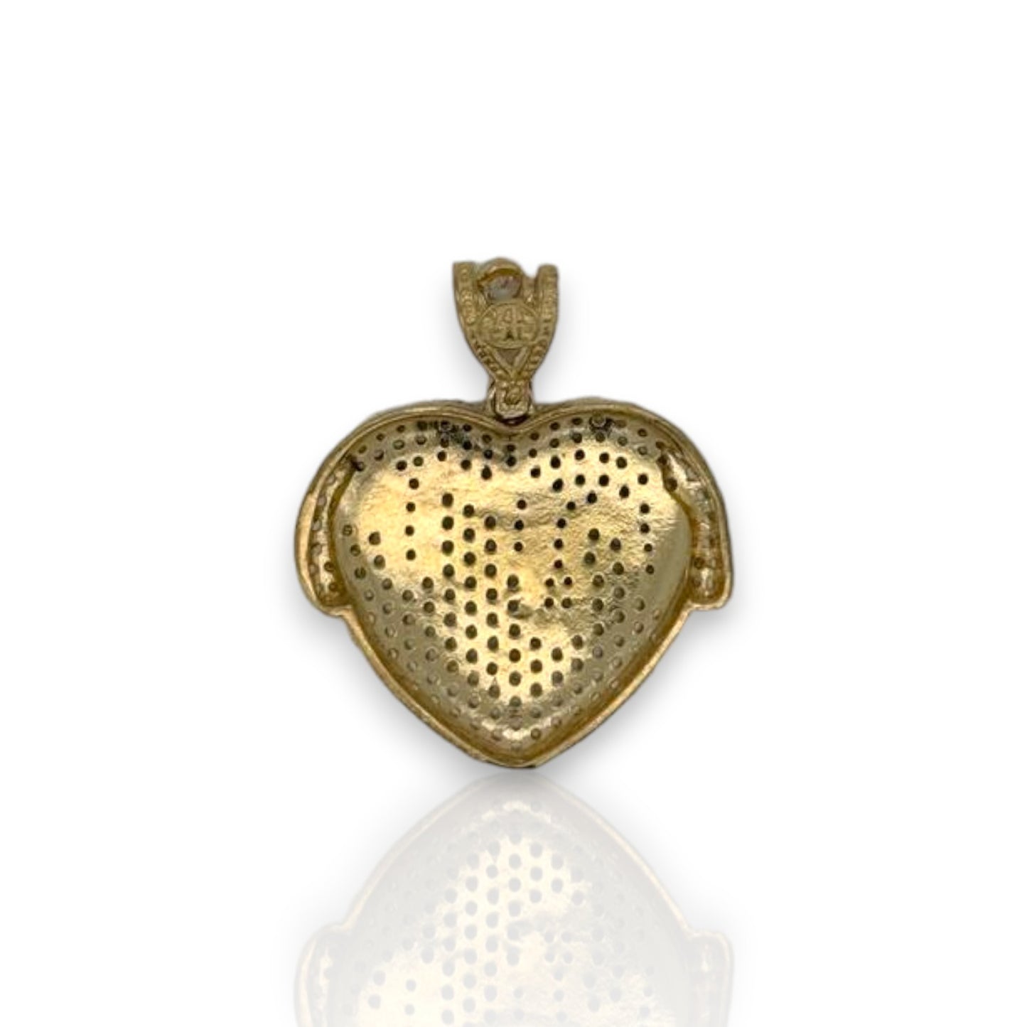Heart "Melting" Cz Pendant - 14K Yellow Gold