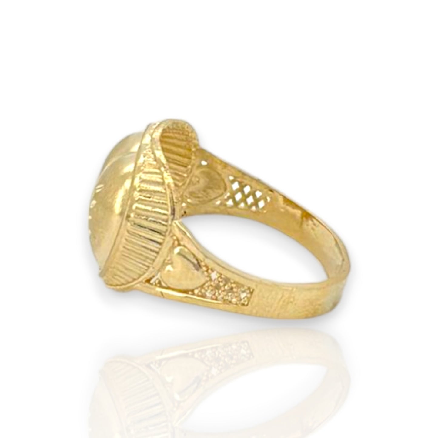 Puffed Heart Ring - 10K Yellow Gold