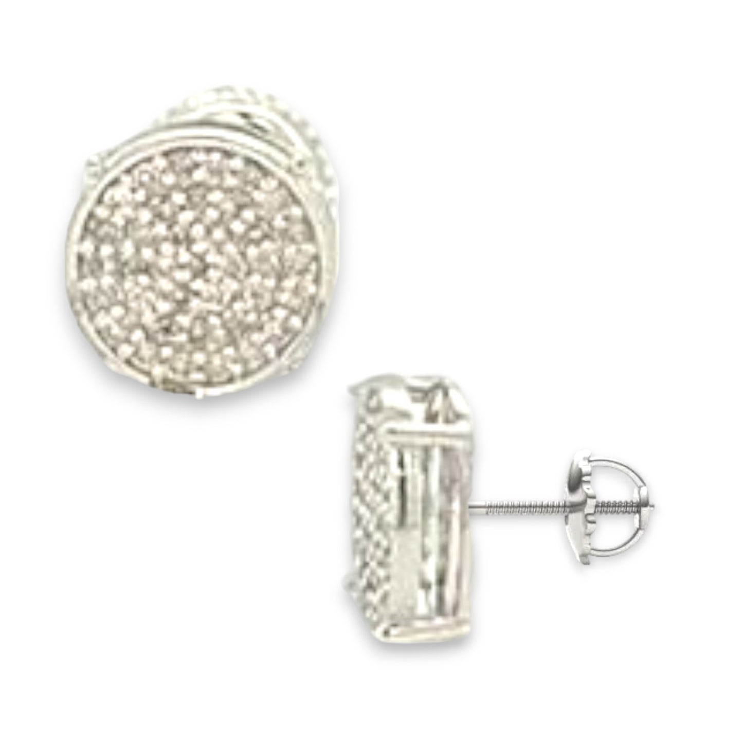 0.35Ct Diamond Round Stud Earrings - 14K White Gold