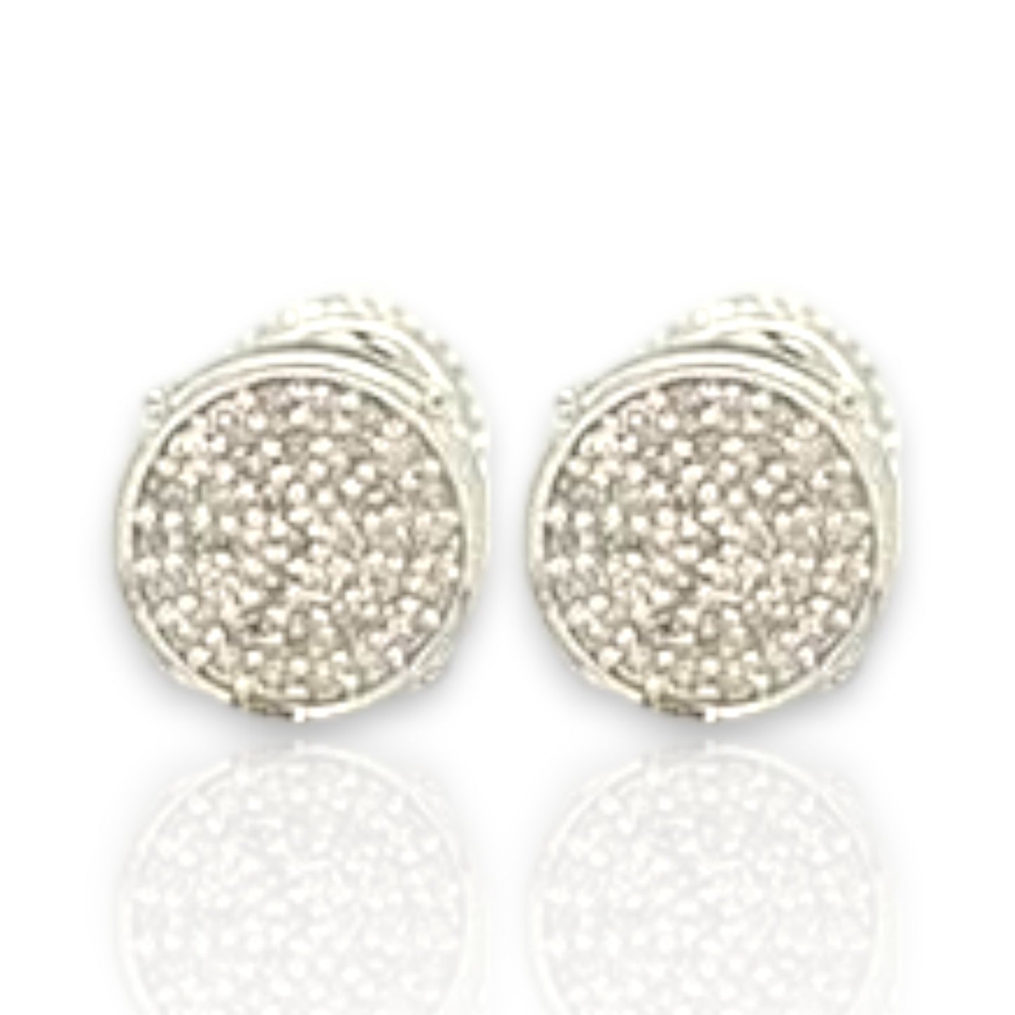 0.35Ct Diamond Round Stud Earrings - 14K White Gold