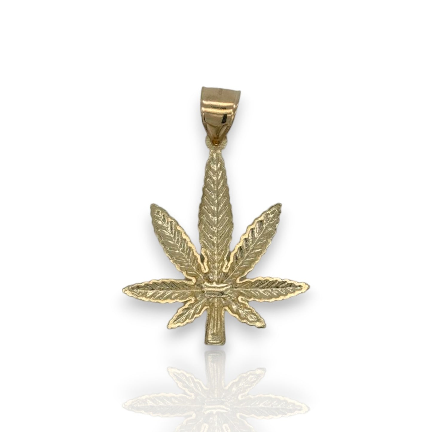 Colgante de marihuana "Weed" - Oro amarillo de 10 k