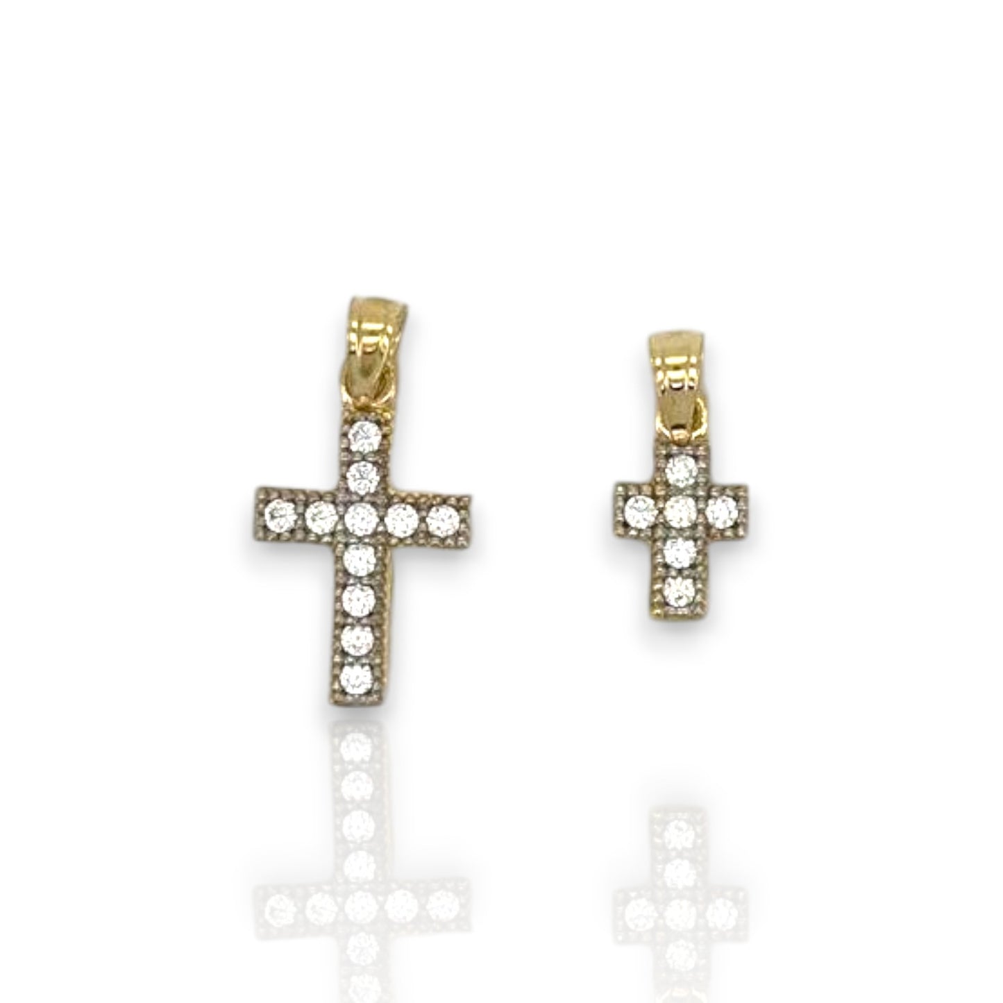 Cross Cz Pendant - 10k Yellow Gold
