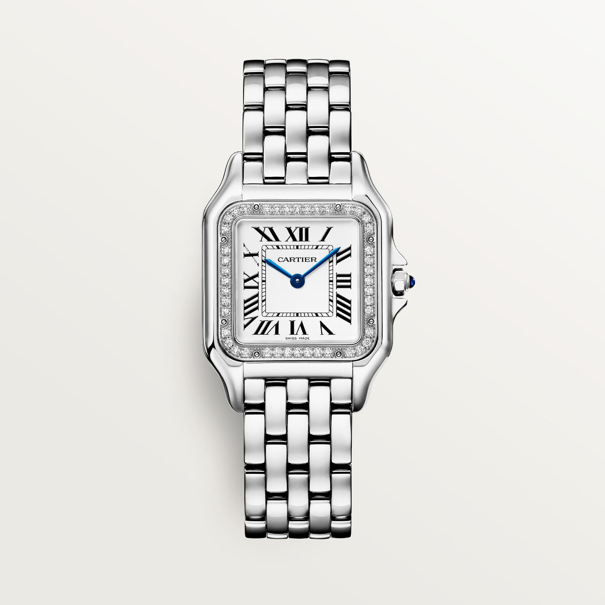 Cartier Panthère de Cartier W4PN0018 - Medium model Steel, Silvered Dial, Steel bracelet