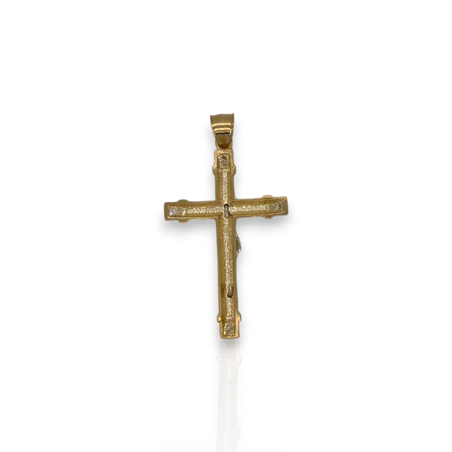 Cross Jesus Pendant - 10K Yellow Gold