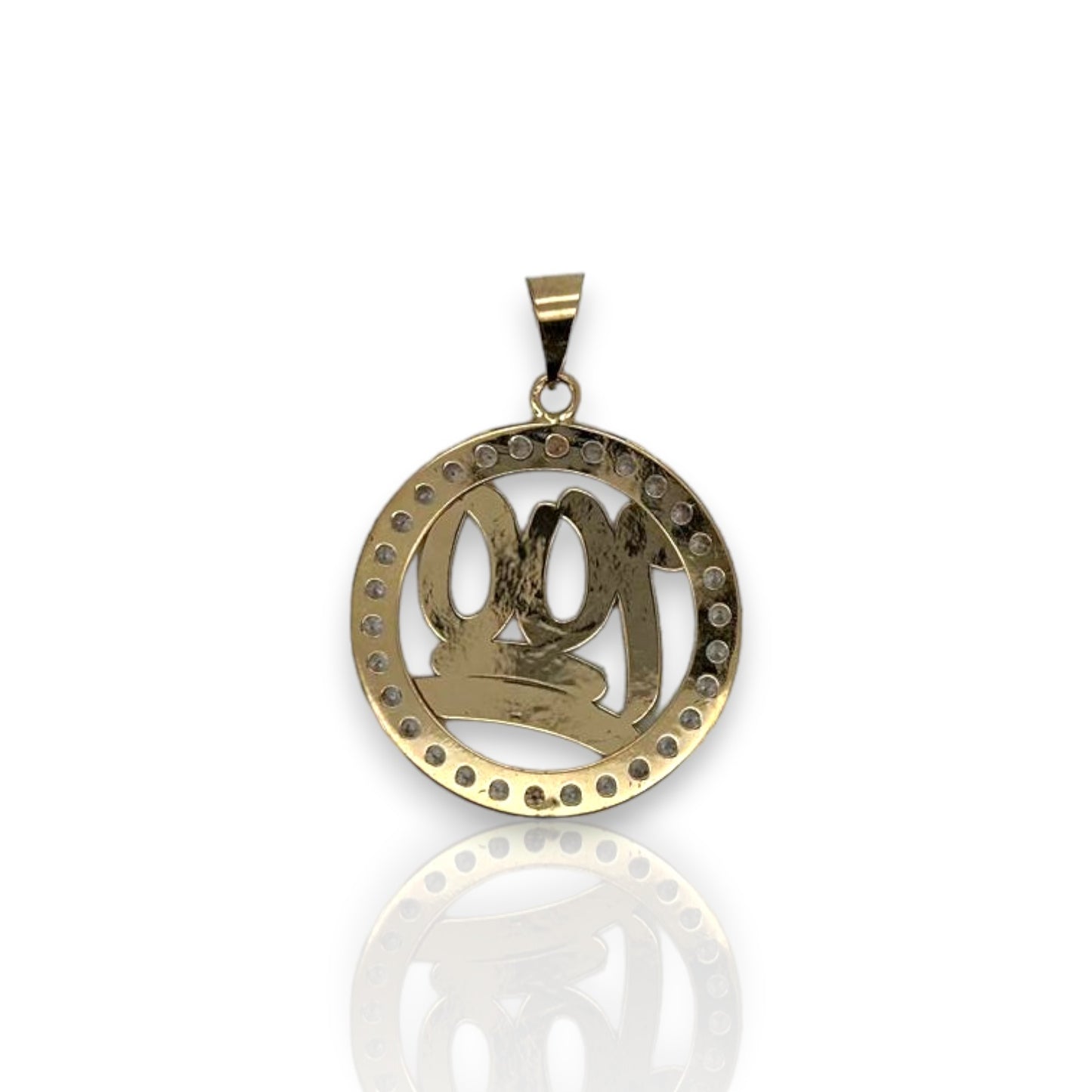 Medallion One Hundred CZ - 10K Yellow Gold