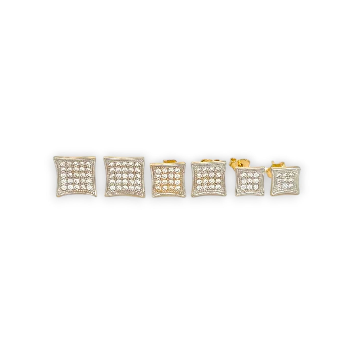 Square ZC Earrings - 10K Yellow Gold