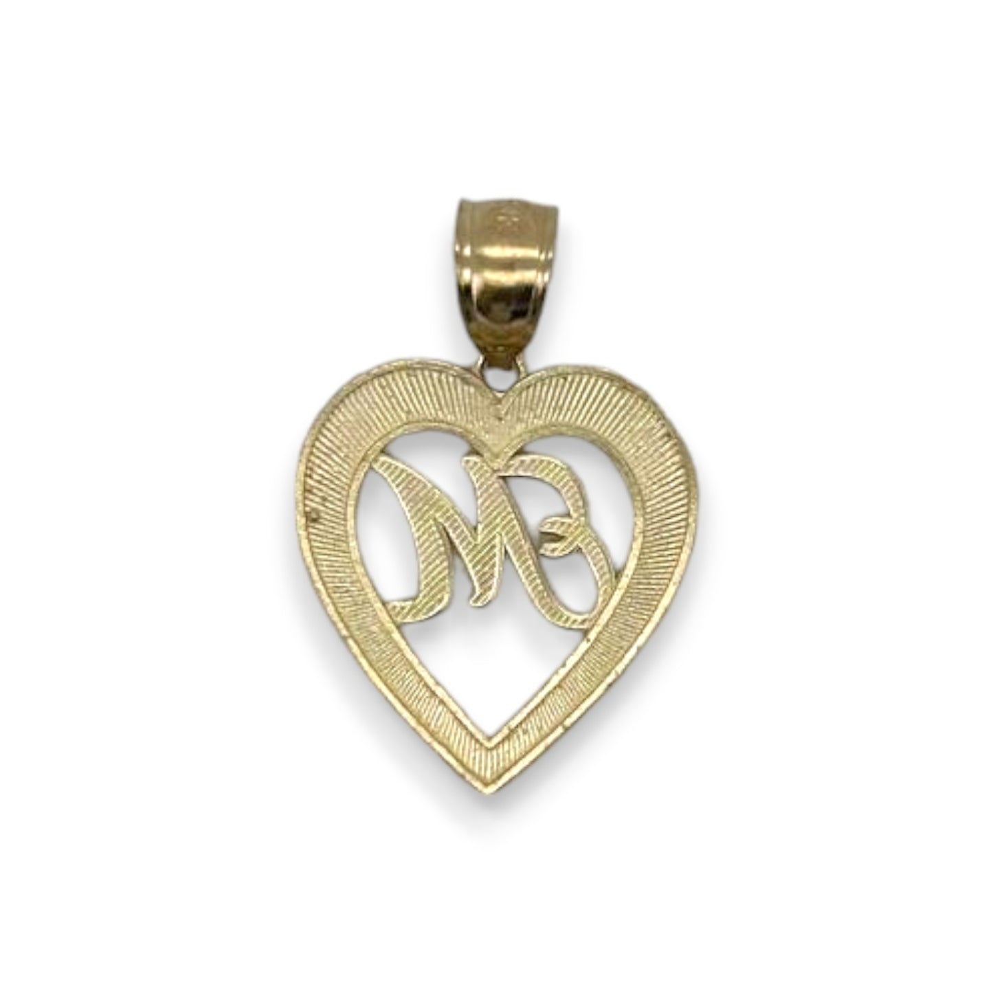 Initials Heart Pendant - 10K Yellow
