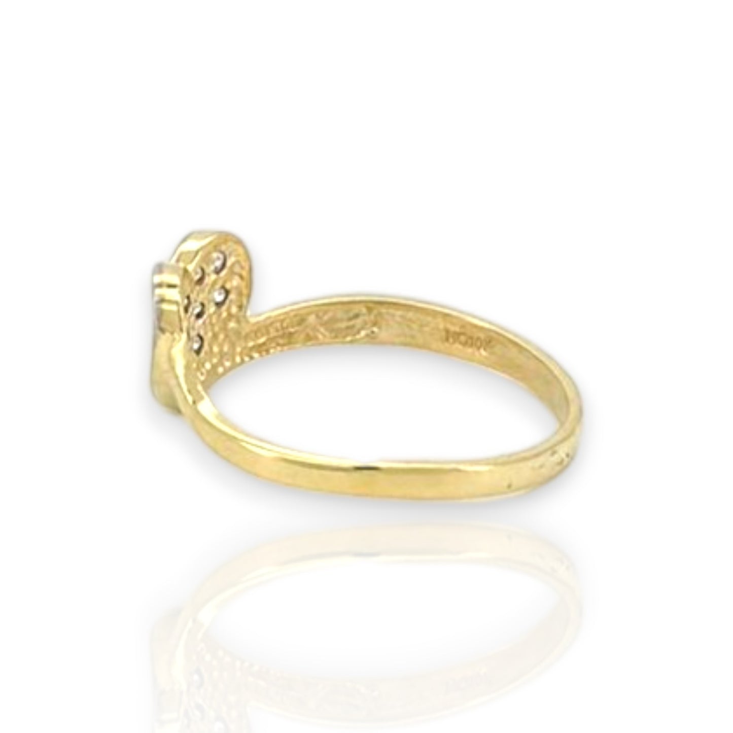 Anillo con circonita cúbica - Oro amarillo de 10 quilates